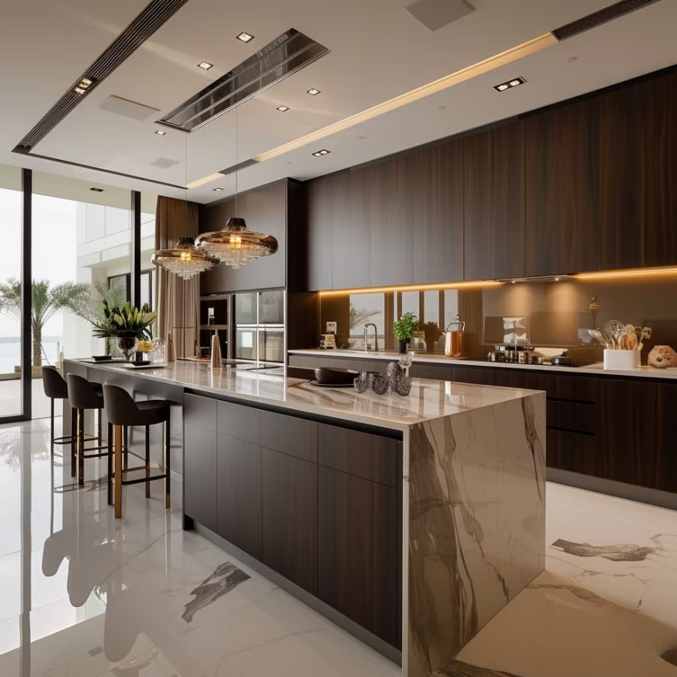 Gilded luxury stone light luxury kitchen