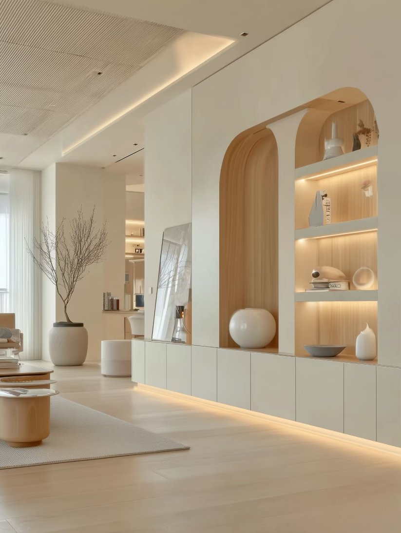 Wooden style living room cabinet