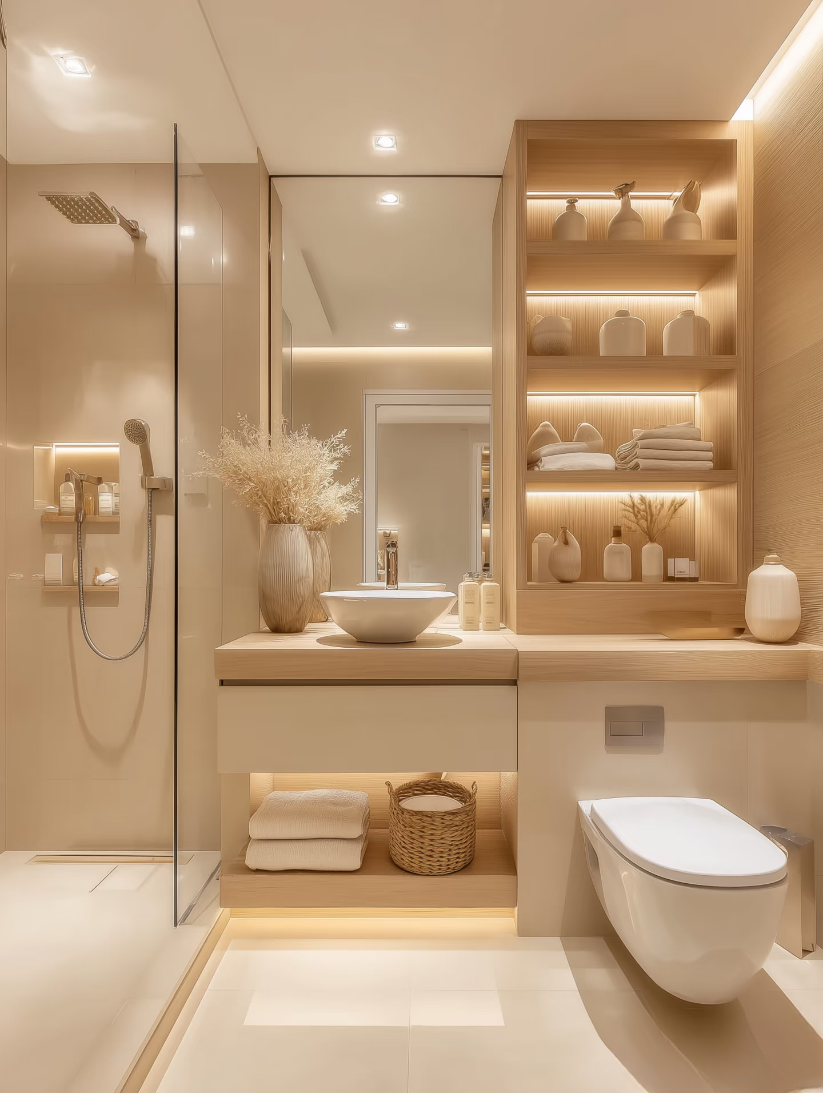 Wooden style bathroom cabinet