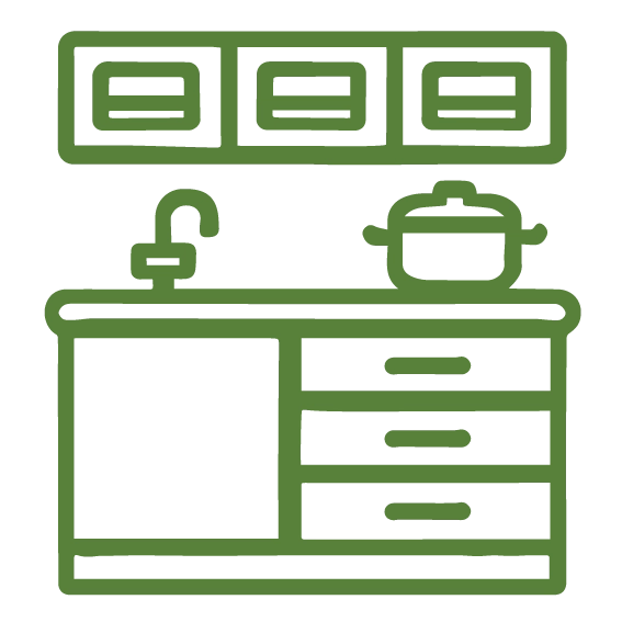 Kitchen cabinet icon for custom cabinetry